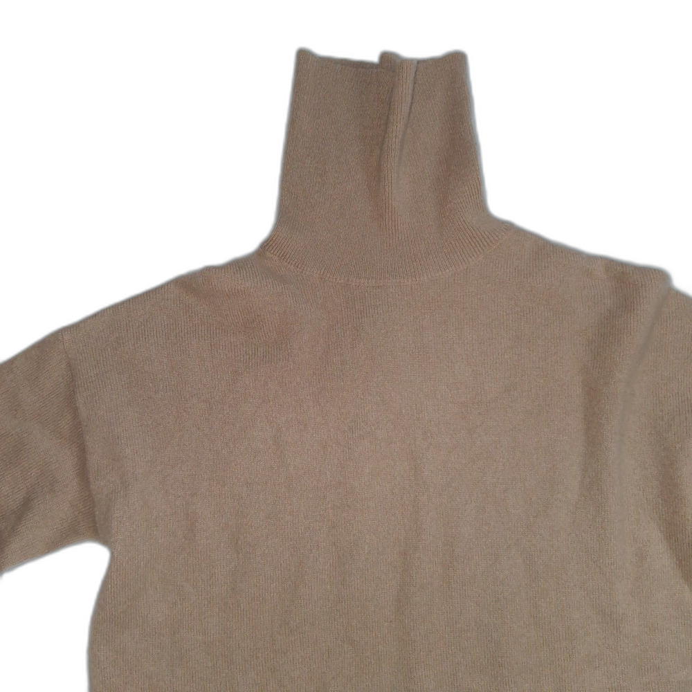 Halogen 100% Cashmere Turtleneck Sweater Womens Medium Camel Tan Pullover